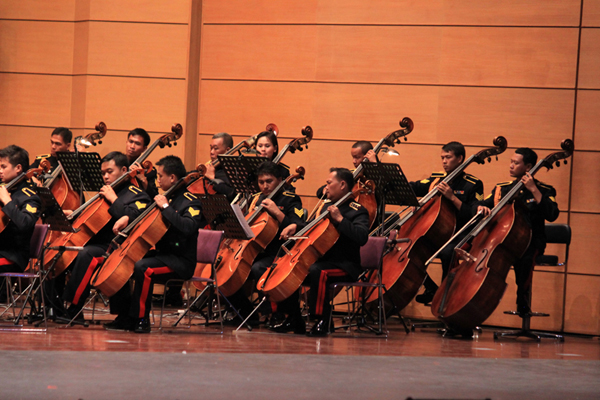 Royal Thai Army Orchestra cello and bass section with Lothar Semmlinger instruments